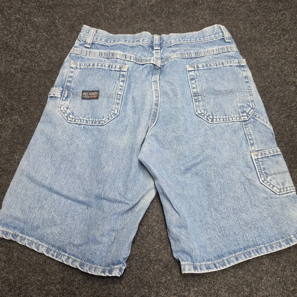 Wrangler WRG Jeans Co Boys Light Wash Denim Carpenter Shorts Size 14 Husky